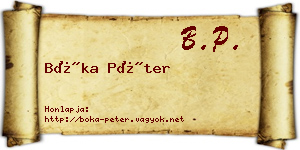 Bóka Péter névjegykártya