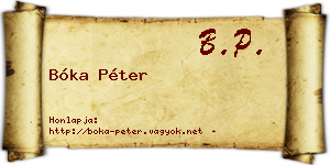 Bóka Péter névjegykártya